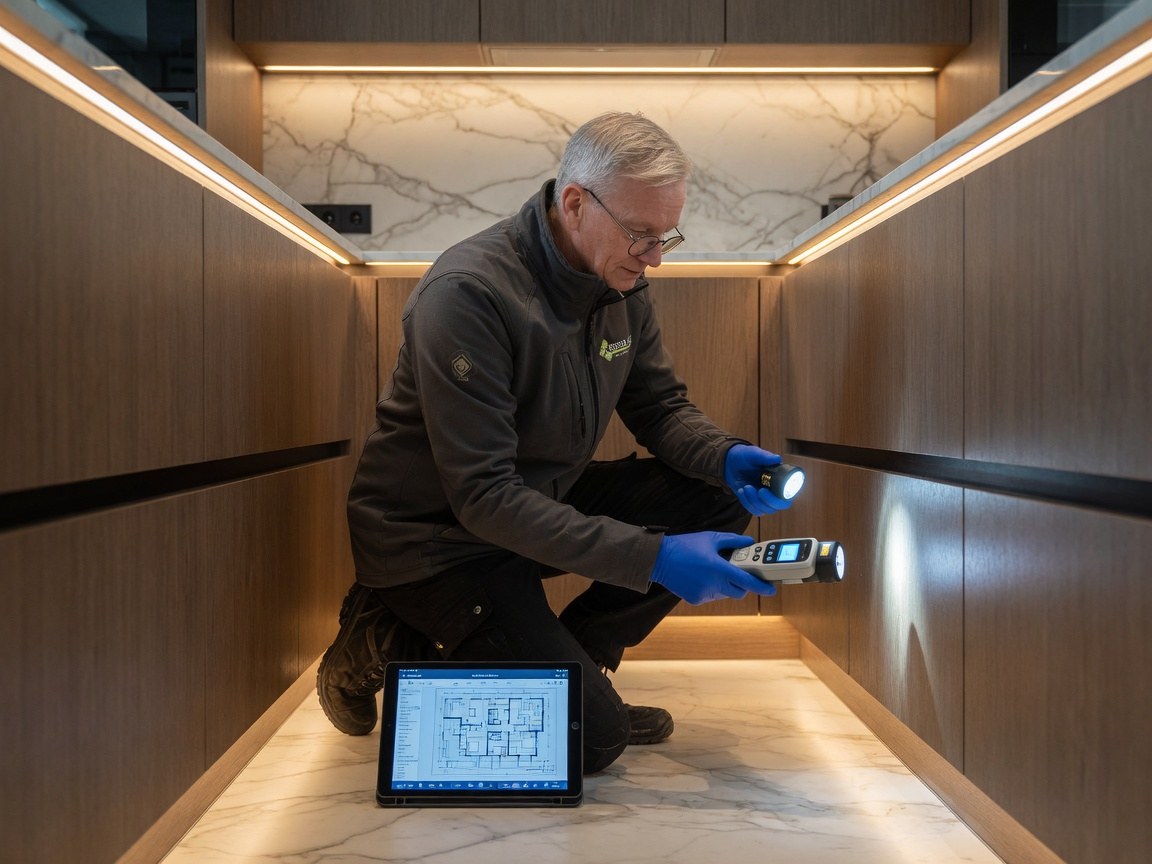 Professionele inspectie in een moderne woning