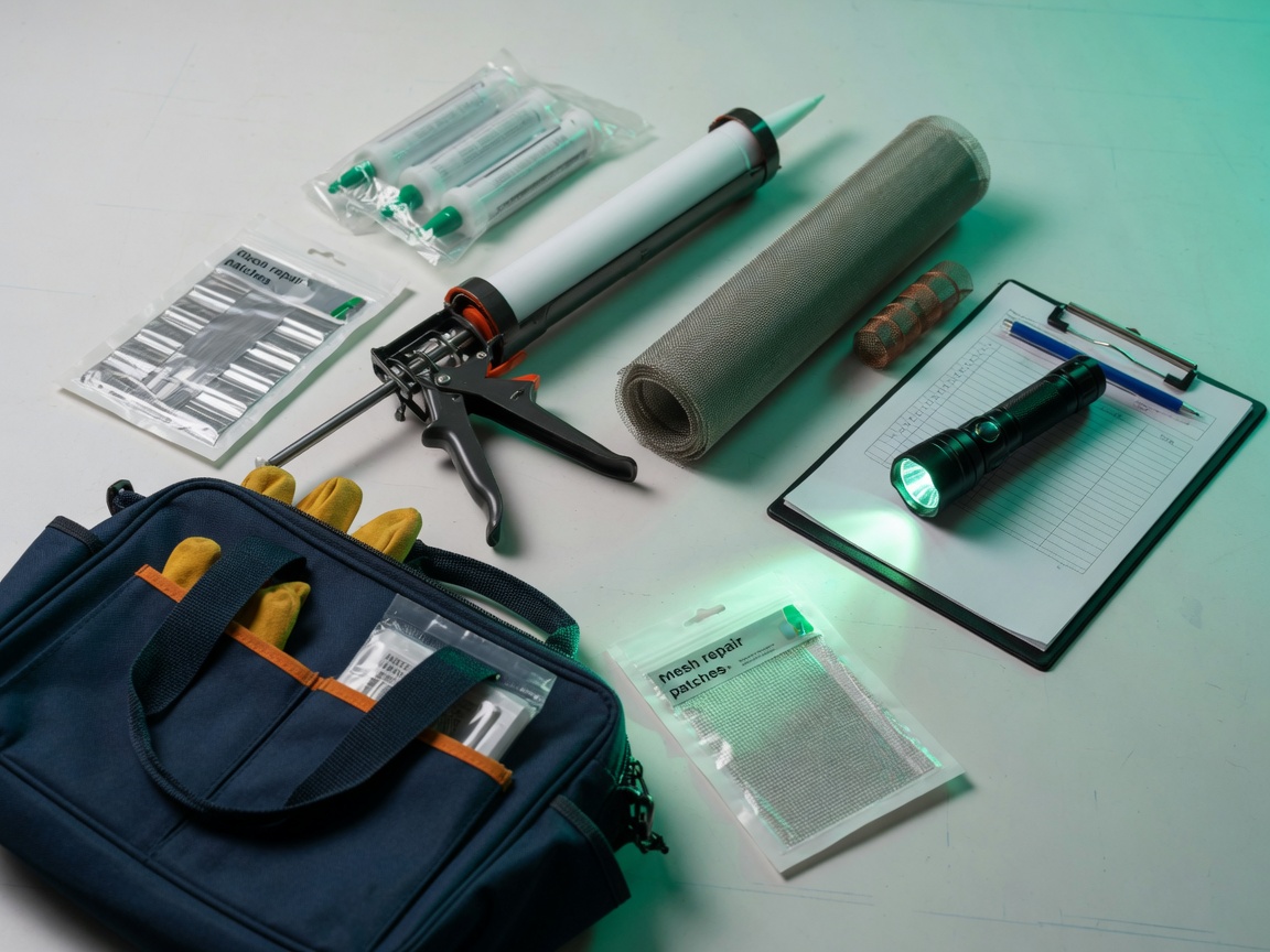 Preventiemateriaal: afdichting, mesh en inspectietools
